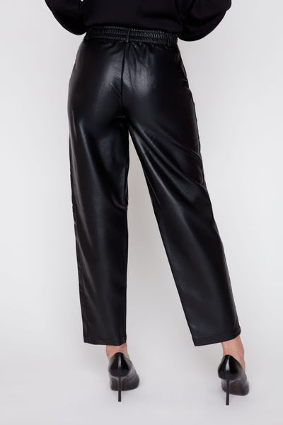 Barrel Leg Pleather Pants