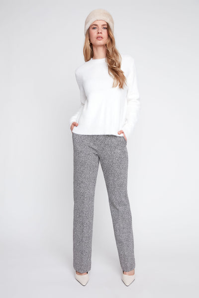 Pull-On Jacquard Knit Pants