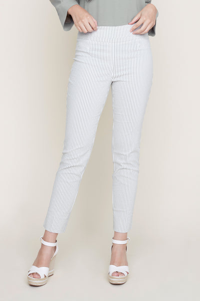 Stripe Pull-On Ankle Pants