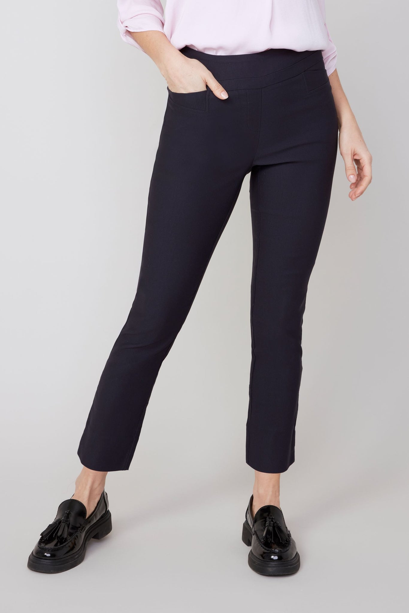 Slim Pull-On Ankle Pants
