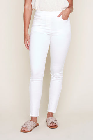 Pull-On Cotton Mixed Slim Pant