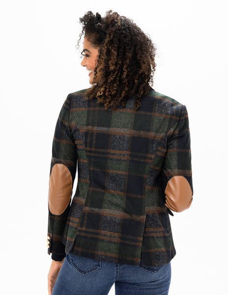 Long Sleeve Plaid Riding Jacket