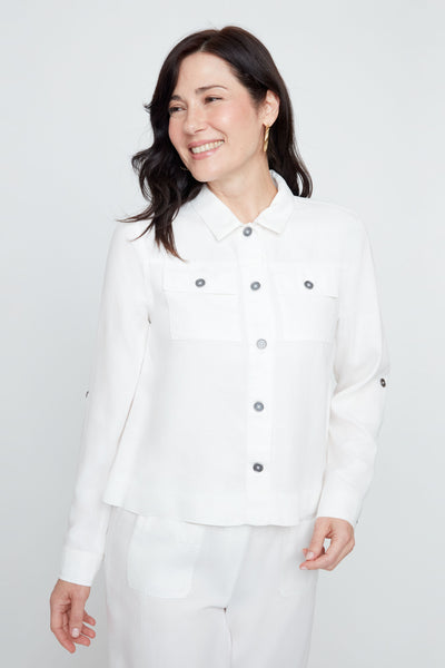 Button Front Tencel Jacket