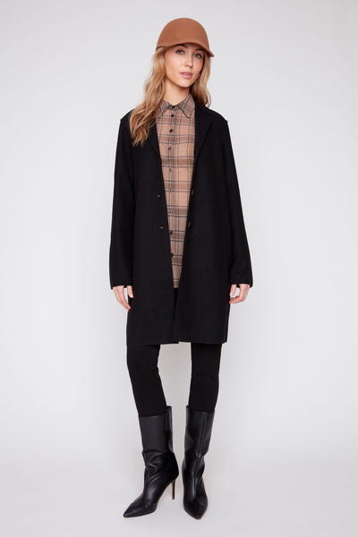 Long Sleeve Coat With Raw Edges