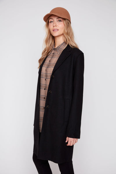Long Sleeve Coat With Raw Edges