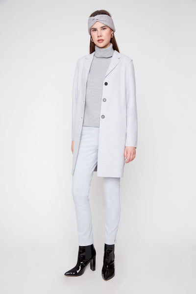 Long Sleeve Coat With Raw Edges