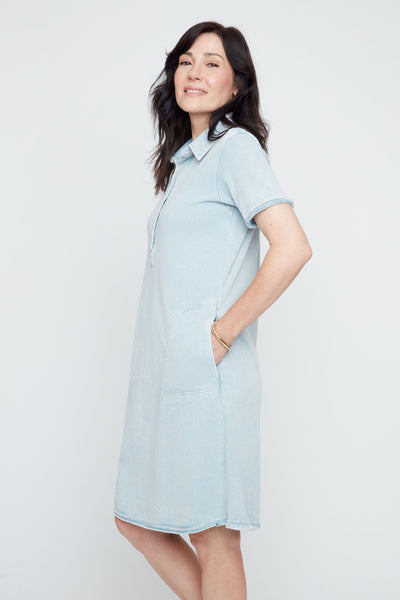 Short Sleeve Swing Denim Dress