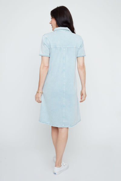 Short Sleeve Swing Denim Dress