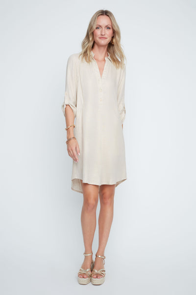 Linen Blend Shirt Dress