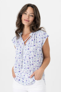 Sleeveless Printed Blouse