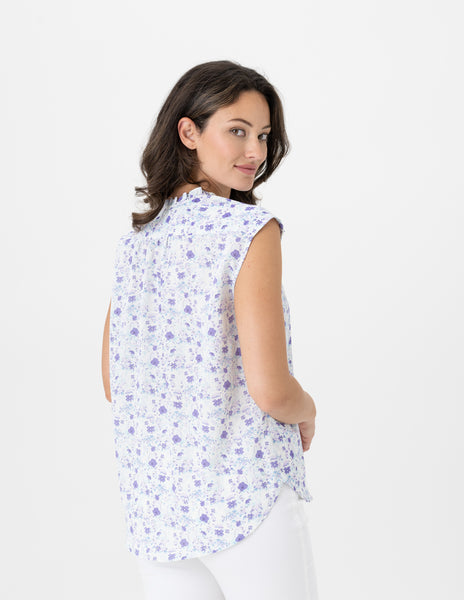 Sleeveless Printed Blouse