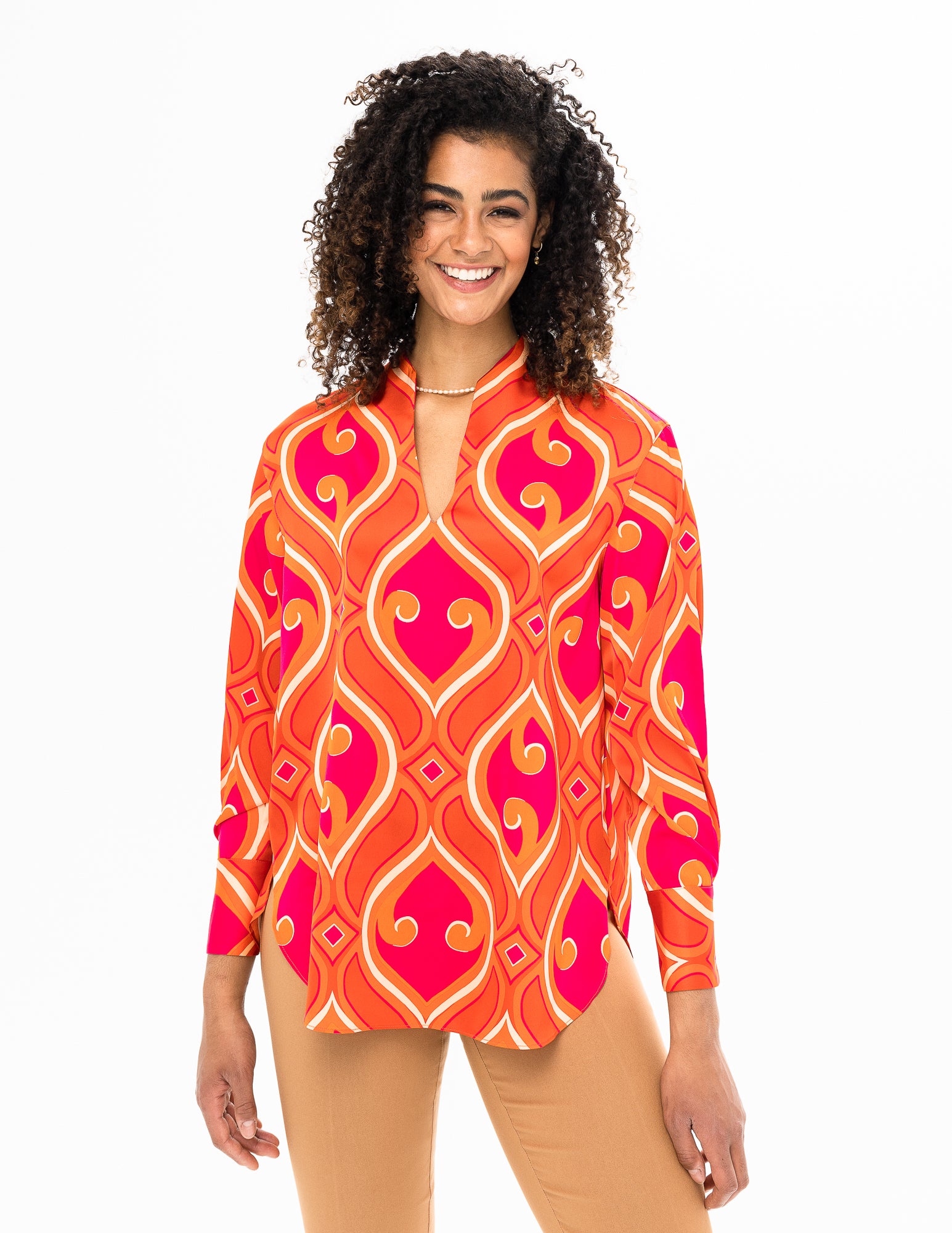 Long Sleeve Print Blouse