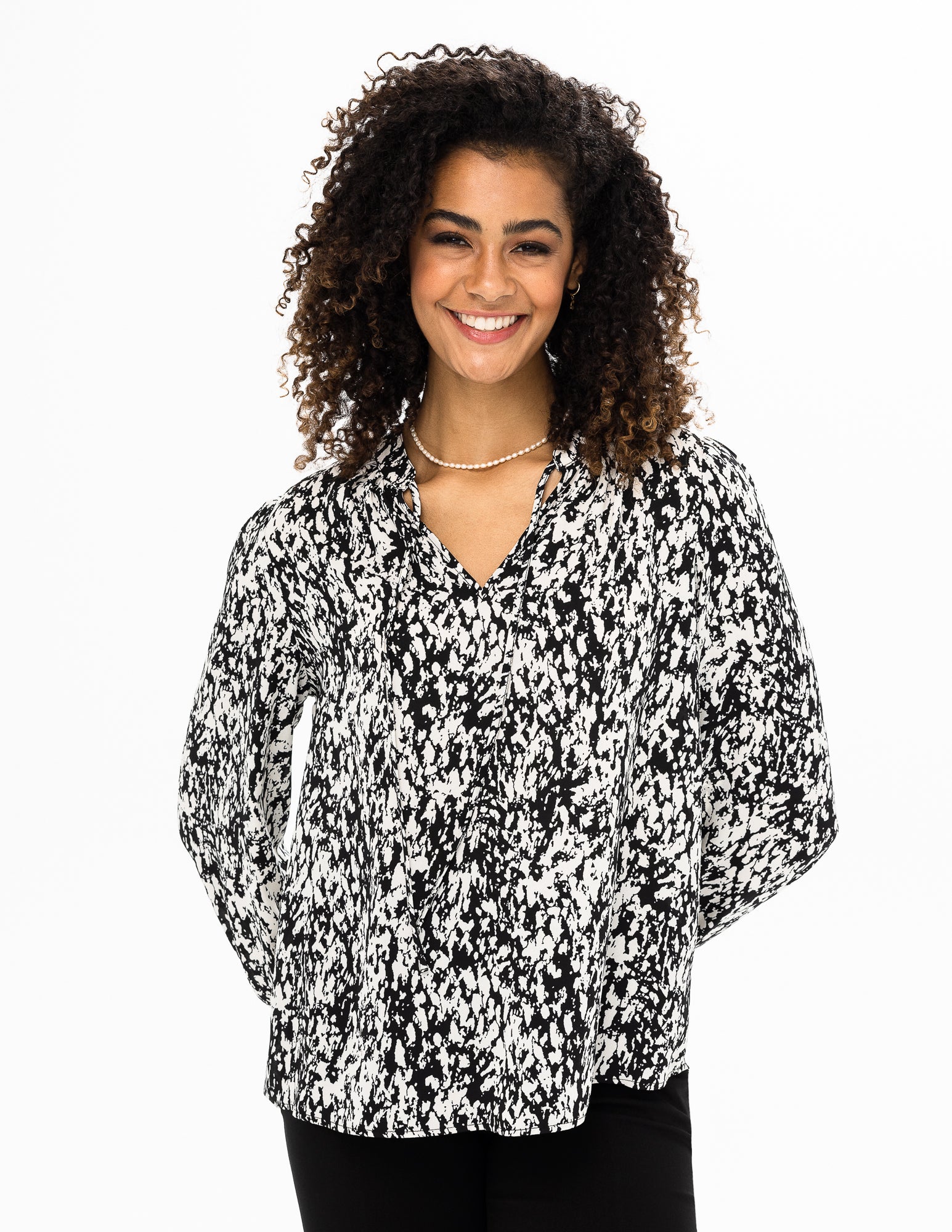 Long Sleeve Print Blouse