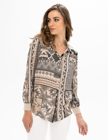 Long Sleeve Print Blouse