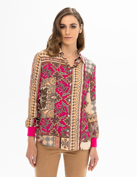 Long Sleeve Print Blouse