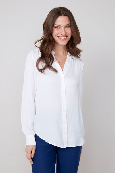 Long Sleeve Sateen Blouse