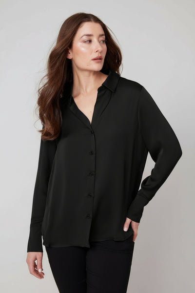 Long Sleeve Sateen Blouse