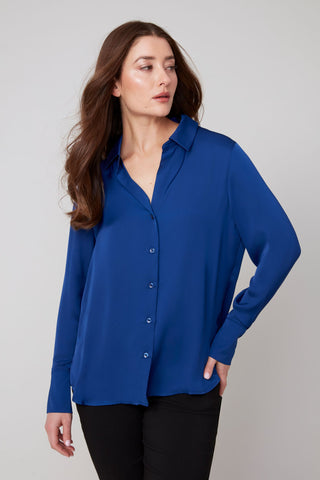Long Sleeve Sateen Blouse