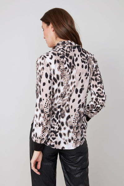 Long Sleeve Leopard Print Blouse