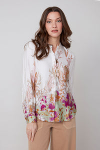 Long Sleeve Floral Print Blouse