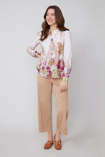 Long Sleeve Floral Print Blouse