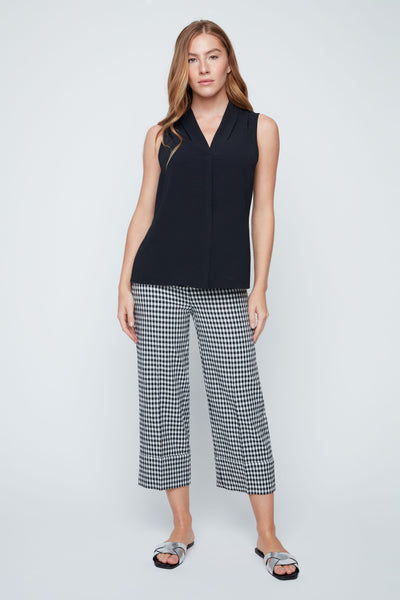 Sleeveless High Twist Woven Top