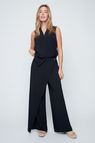 Sleeveless High Twist Woven Top