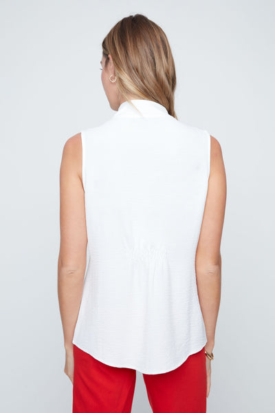 Sleeveless High Twist Woven Top