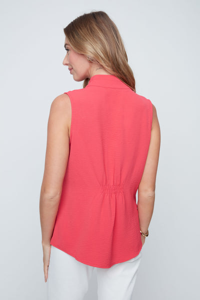 Sleeveless High Twist Woven Top