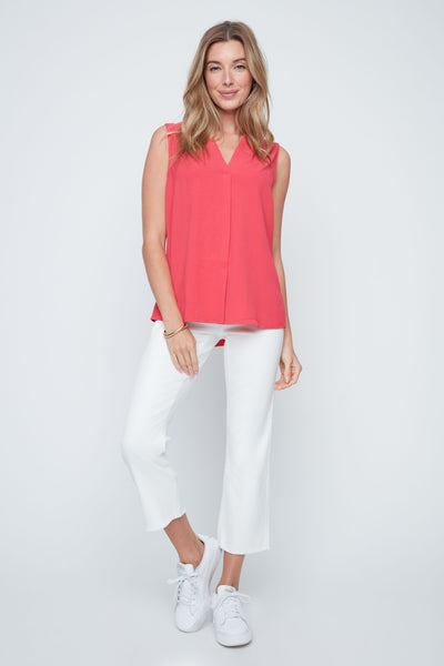 Sleeveless High Twist Woven Top