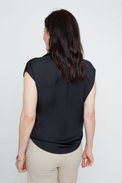 Button Front Sateen Top