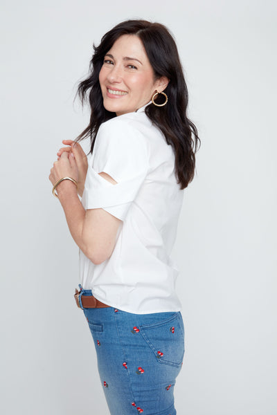 Short Sleeve Cotton Blend Shirt