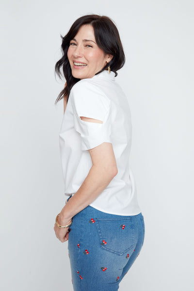 Short Sleeve Cotton Blend Shirt