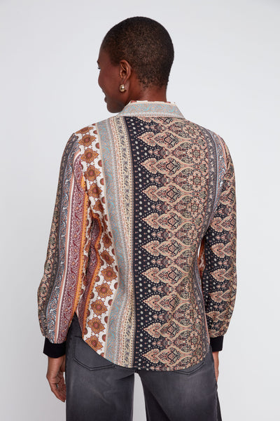 Paisley Stripe Print Blouse