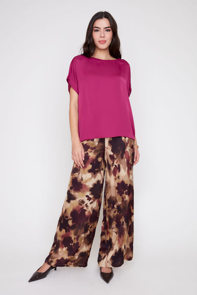 Short Sleeve Sateen Blouse