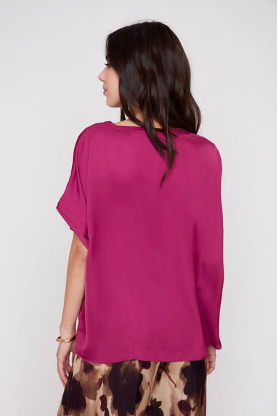 Short Sleeve Sateen Blouse