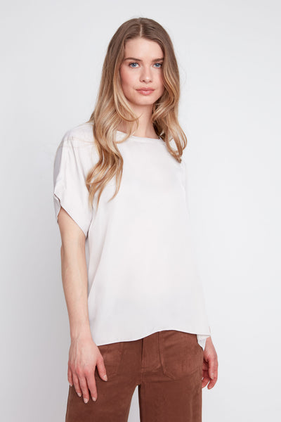 Short Sleeve Sateen Blouse