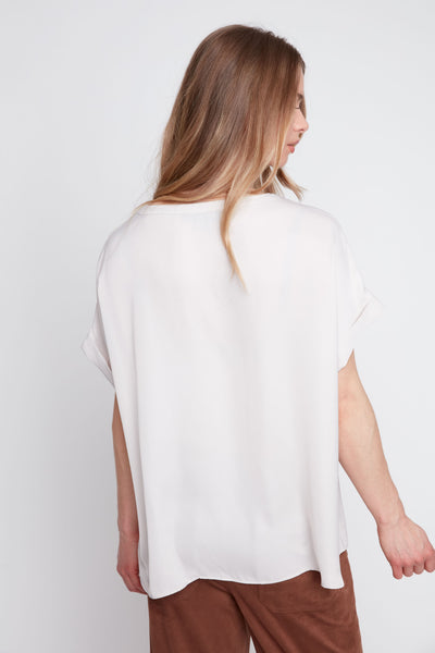 Short Sleeve Sateen Blouse
