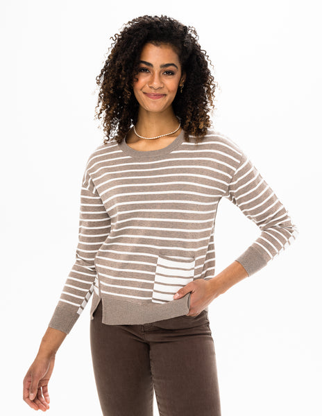 Stripe Cotton Blend Sweater