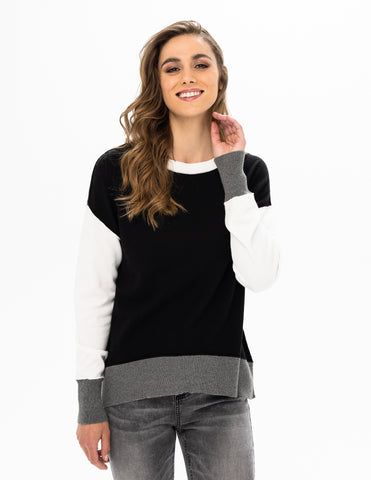Long Sleeve Color Block Sweater
