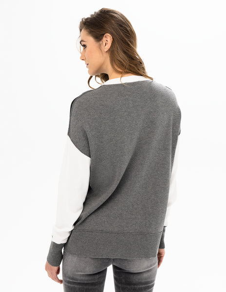 Long Sleeve Color Block Sweater