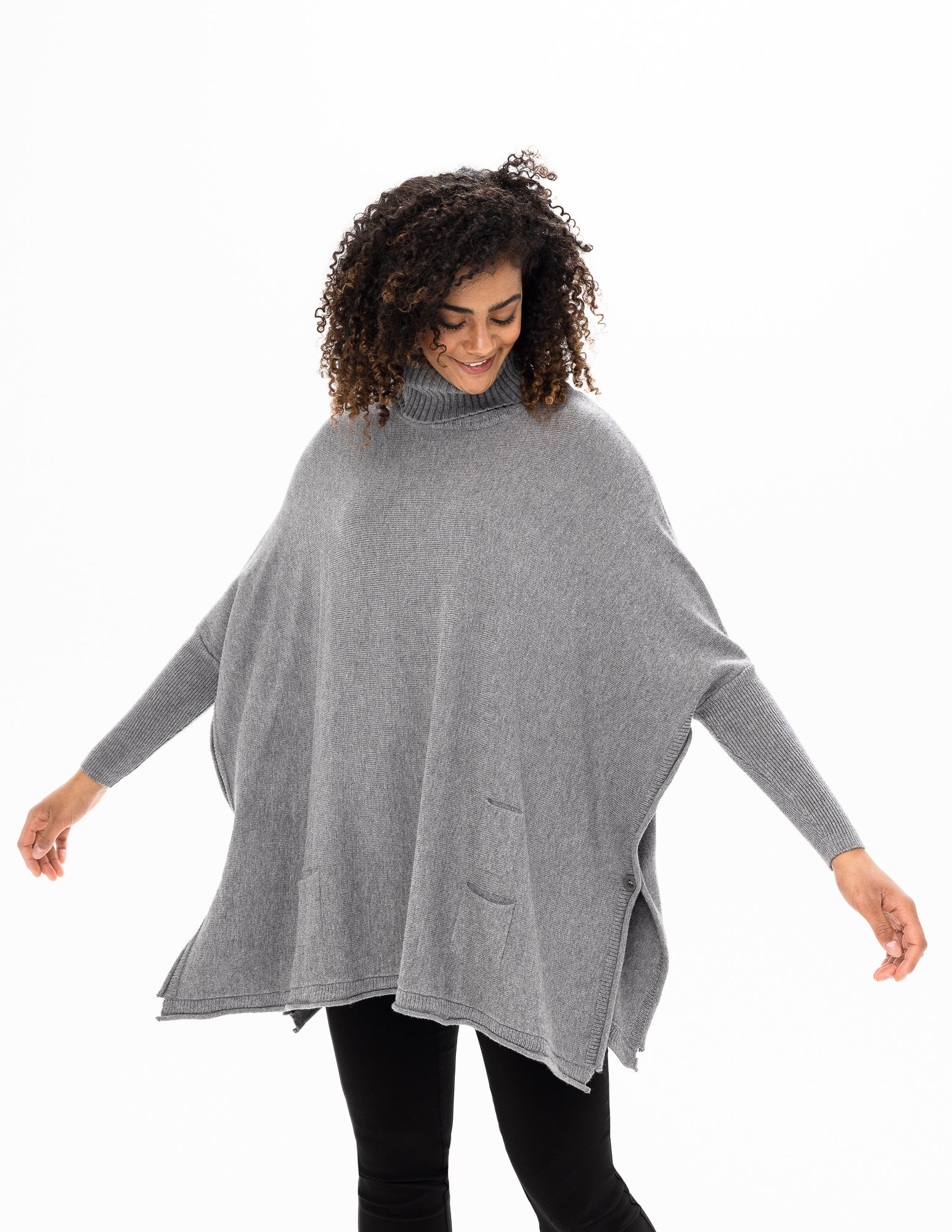 Bat Sleeve Poncho Sweater