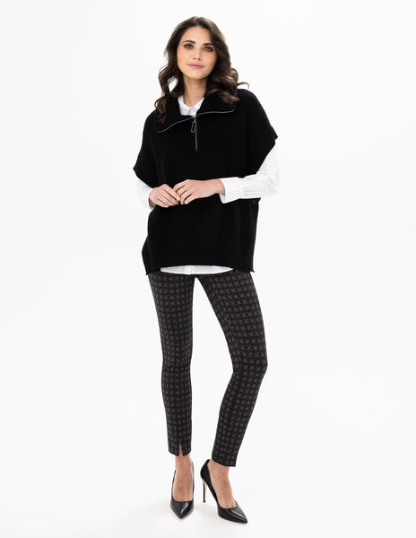 Knit Zipper/Neck Sweater Vest