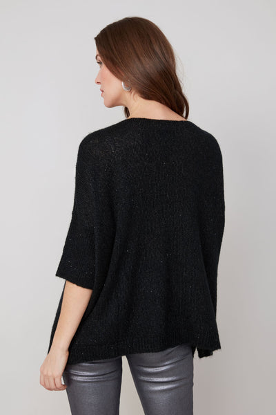 3/4 Sleeve Lurex Sweater