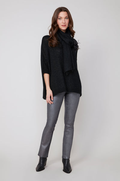 3/4 Sleeve Lurex Sweater