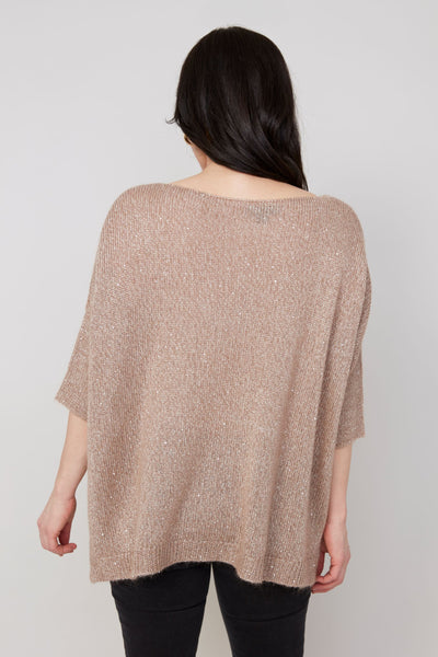 3/4 Sleeve Lurex Sweater