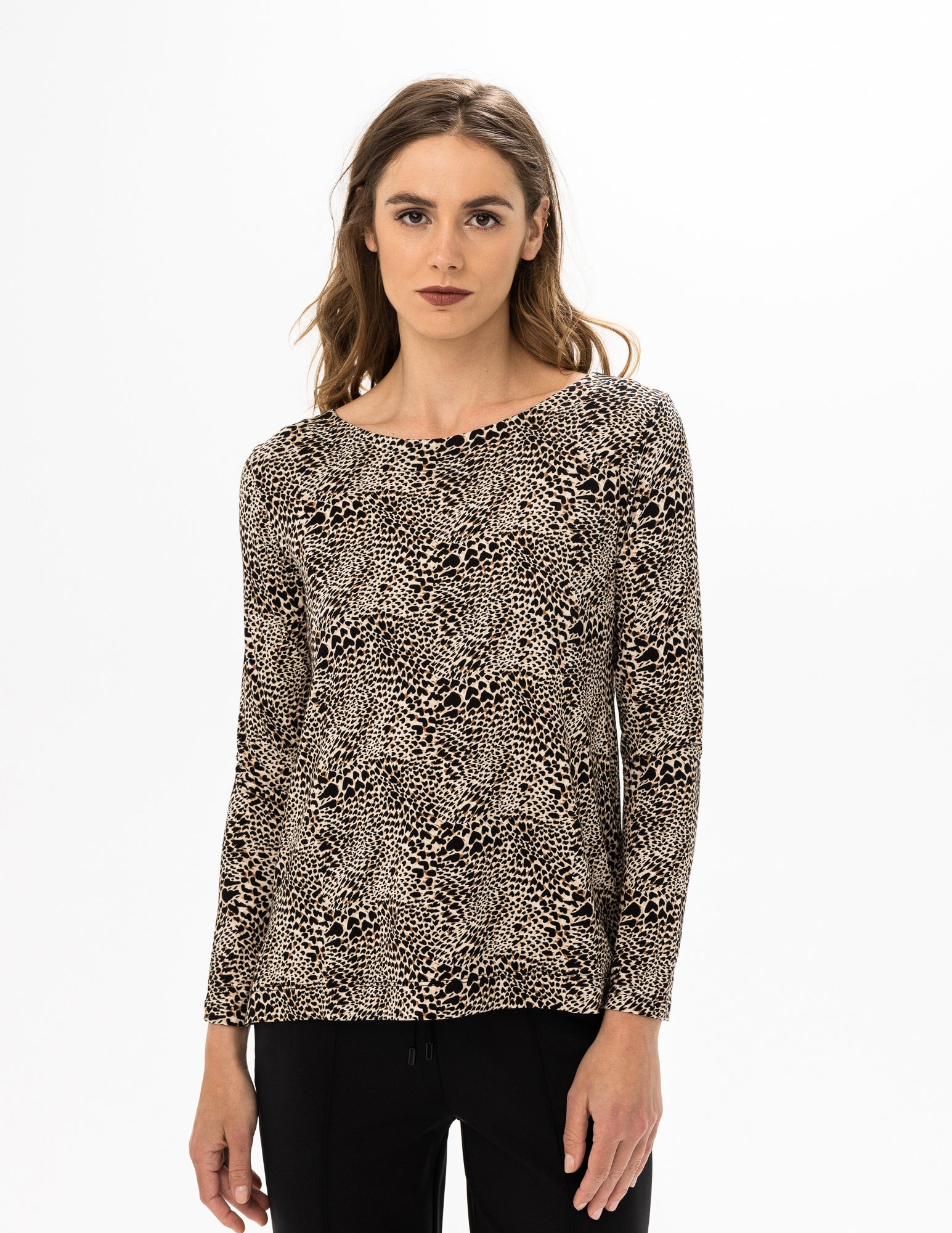 Long Sleeve Animal Print Top