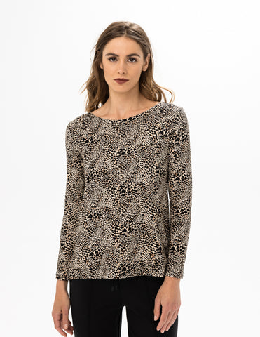 Long Sleeve Animal Print Top