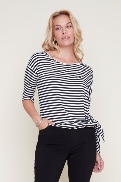 Tie Side Stripe Top