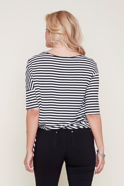 Tie Side Stripe Top